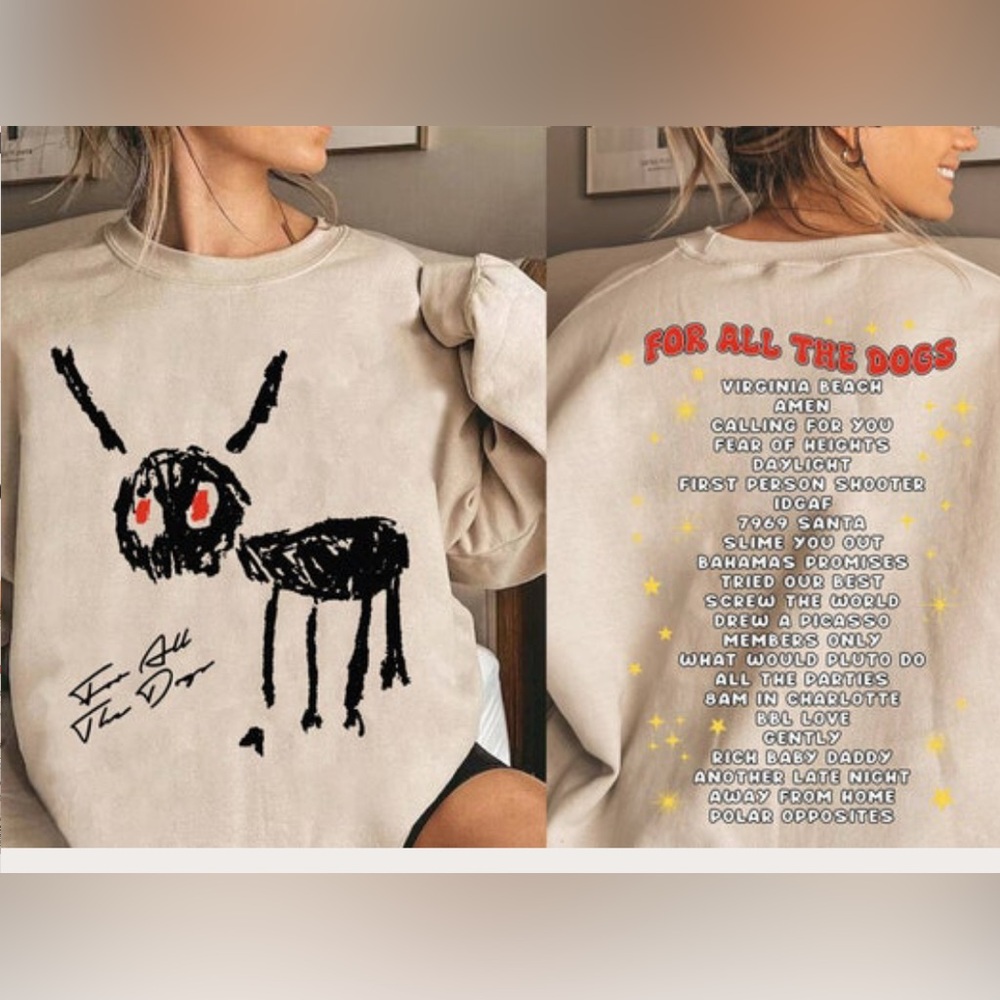 Drake Album “For All The Dogs” -crewneck sweatshirt